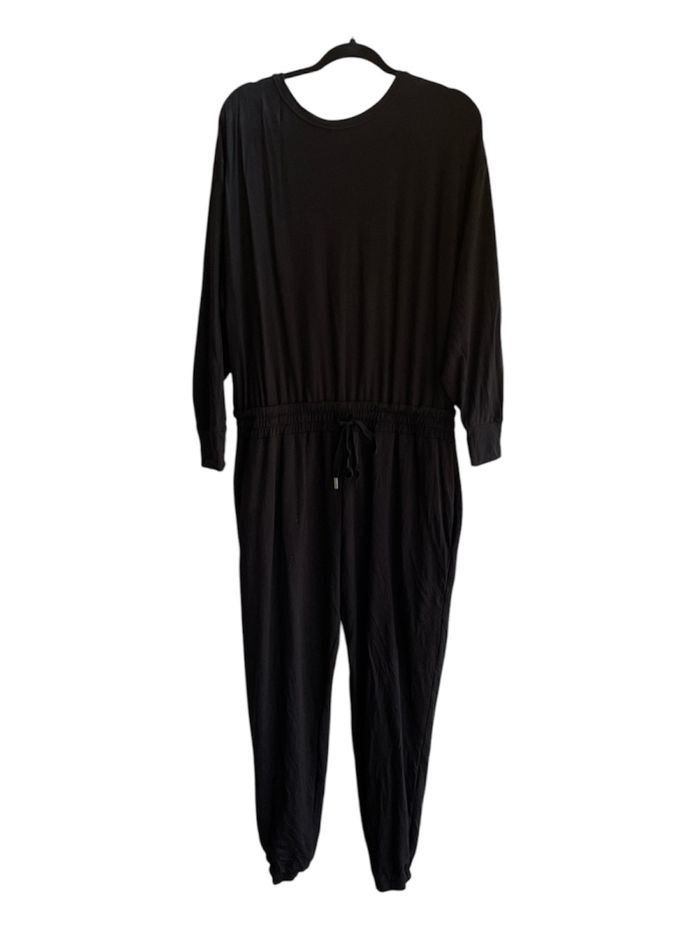 Elevate Smash + Tess Black Long-Sleeve Drawstring Jumpsuit